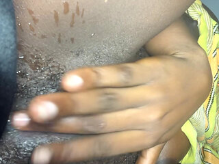 Dirty ebony girl masturbate and squirt uncontrollably