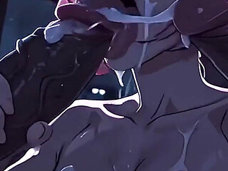 Hentai. Gang Bang with Black Guys