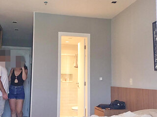 While my husband grills outside, I suck and get pounded by his friend in the room