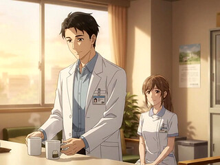 Doctor close the clinic earlier and seduce his nurse for blowjob