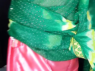 I love stepmom saree and sexy satin petticoat