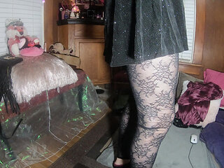 Daphne dancing in lacy tights and skirts