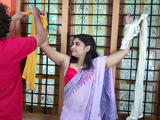Stepsister Saree Removal and Hand Tied Blindfolded Bra Romance, Hot BDSM Love