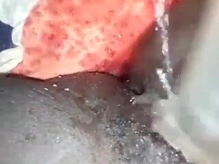 She Uses Bottle to Masturbate,she Squirts and Had Orgasm