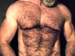 Hairy Muscle Bear Showing off