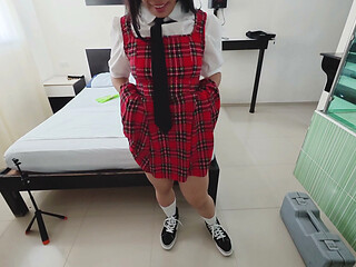 FINAL PART with the air conditioning technician.. I suck his cock and get on all fours so he can do whatever he wants with me