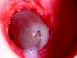 Nice big head slides inside best friend'_s sweet shiny hole!