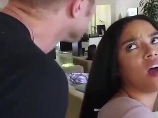 Busty Latina Stepdaughter Loves Riding Cock of Her Big