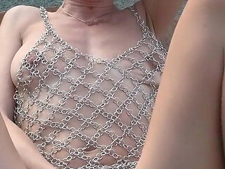 Kinky Blonde Slut Masturbates on the Rooftop!