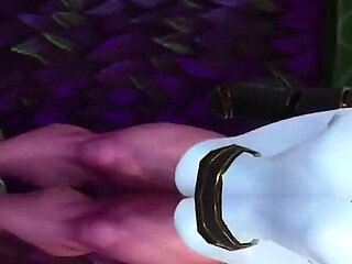 Man bondaged up so she can ride him : Warcraft porn parody