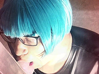 HARDCORE DEEPTHROAT sissy slut shemale SUCKS SUPER SLOPPY gagging SICK & NASTY dick licking lady