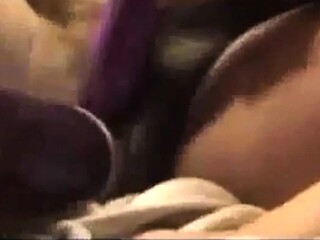 Hairy BBW Fists Herself with a Huge Dildo on Webcam