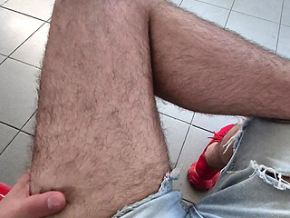 Thick Bulgarian cock is getting hard on the subway.