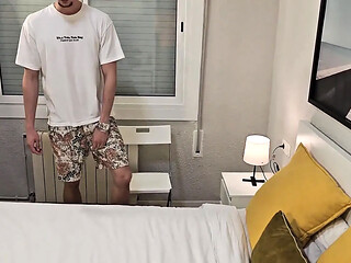 Hot Latina nurse gives a blowjob to her older patient