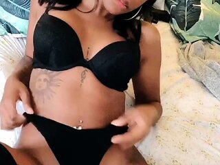 Amateur striptease and Solo masturbation