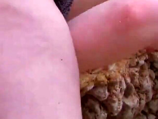 Horny blonde teen gets banged on the beach