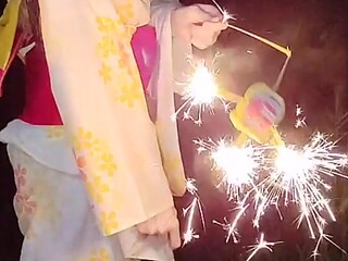 [climax] Yukata girl and fireworks &mdash;  then blowjob &mdash;  cowgirl &mdash;  normal position Nakadashi