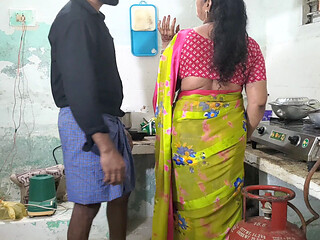 Uncut Homemade Romance Hot Mother-in-law's Kitchen Counter Action While Cooking