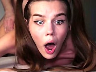 Skinny babe takes hard anal in POV