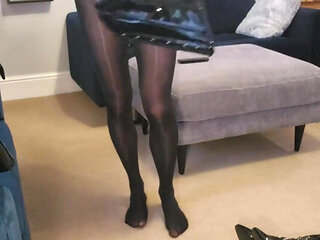Sissy in pantyhose and latex
