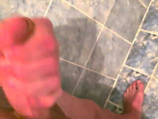 In the bathroom