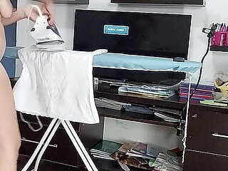 Sexy Wife Doing Chores in the House Naked