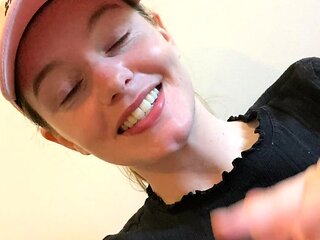 Cumshot amateur MILF suck and jerks dude in the bedroom