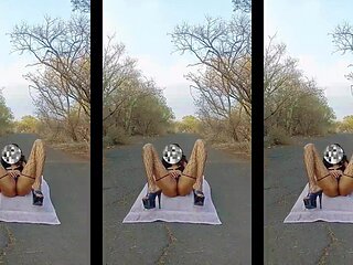 Rubidoll Hooker has butt sex hump with a black wood BIG BLACK COCK