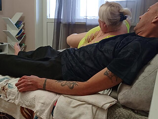 high-quality deep blowjob from a neighbor with cum swallowing