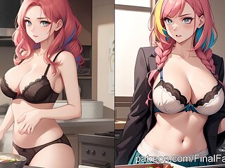 Your anime waifu cooking for you after a long day at work