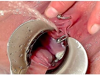 Perv-mom In Strong Stream Pee From My Spread Out Pussy By Speculum