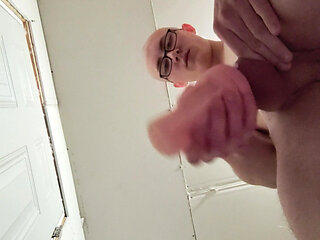 Enjoying my pocket pussy with my bwc cumming inside of it