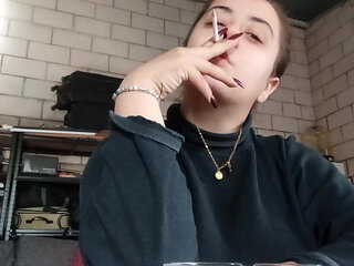 PAWG Girl Smoking Slim Cigarette