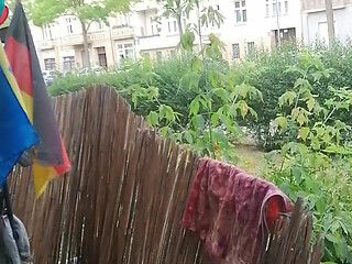Hot wet games on the balcony