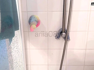 Petite French Goth Girl Tests Double Dildo in Pussy and Ass Solo