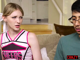 A shy guy Diego Perez fucks petite and hot popular cheerleader Melody Marks