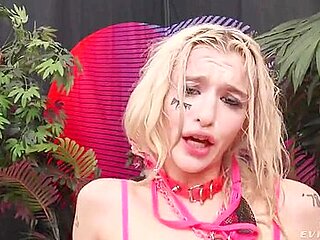 Emma Rosie In Fishnet Stockings Rides Hard Rod With Her Butt