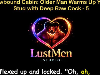 English Audio Gay Sex Story - Snowbound Cabin Older Man Warms up Young Stud with Deep Raw Cock - Part 5