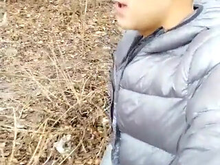 Two Cumshots While Walking Outdoor - Cum After Cum