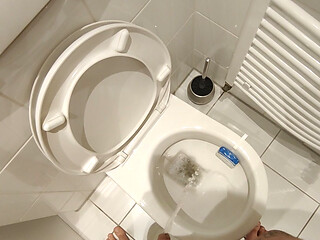 Peeing in the toilet