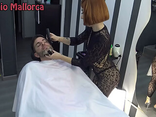 UNCUT - Fucking a HOT Bubble Butt Chilean Lady Barber in the Hair Salon - Behind The Scene