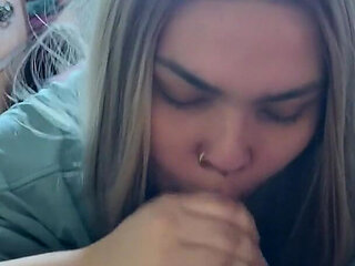 Blonde Sucks Out a Surprise Cumshot
