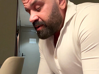 Business Muscle Stepdaddy Needs a Bitch to Relax