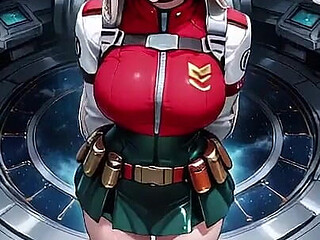 Private Moments Inside the Futuristic Spaceship Where Her White Uniform Is Stretched to Perfection