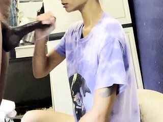 Hot blonde amateur girl nice blowjob on webcam