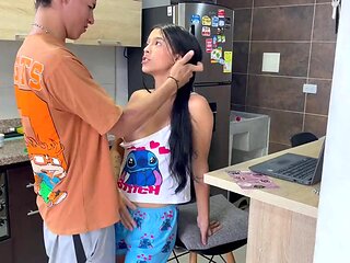 I show my stepsister how to use my computer in exchange for a fuck