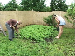 Older man gets a surprise visit from his stepdaughter's big friend.