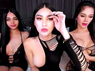 Beautiful shemale ladyboy masturbates