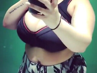 Meantime in the Gym Room While I Admire My Boobies