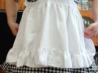 Sissy maid posing and cum